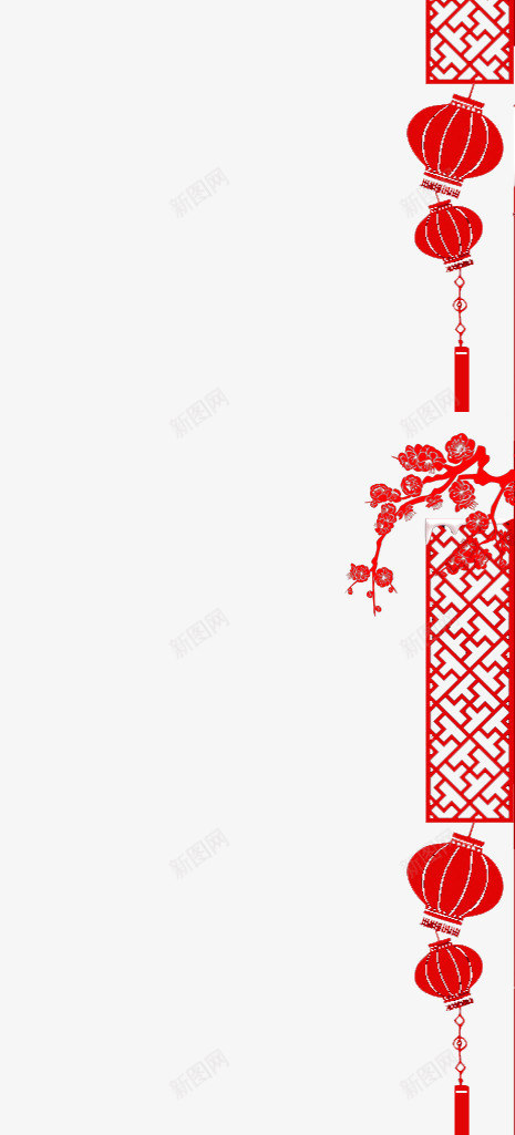 红灯笼窗户中国风元素装饰png免抠素材_新图网 https://ixintu.com 中国风 元素 窗户 红灯笼 装饰