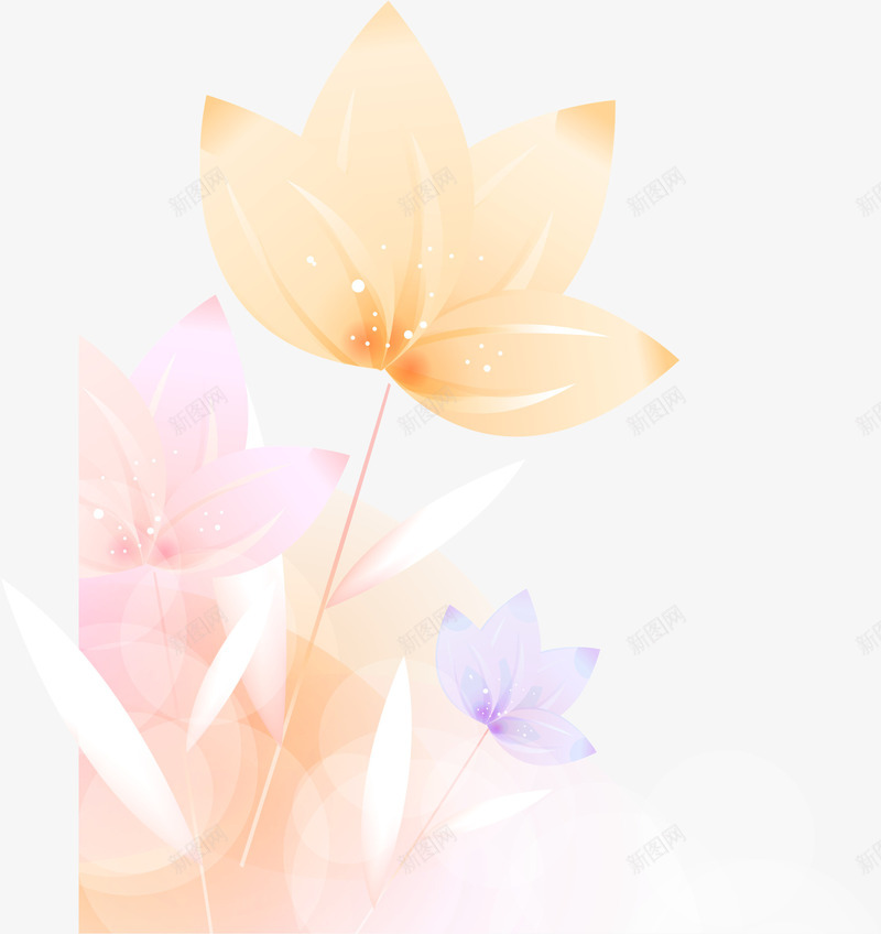 手绘抽象荷花png免抠素材_新图网 https://ixintu.com AI 卡通 彩色 手绘 线条 花卉 荷花 鲜花