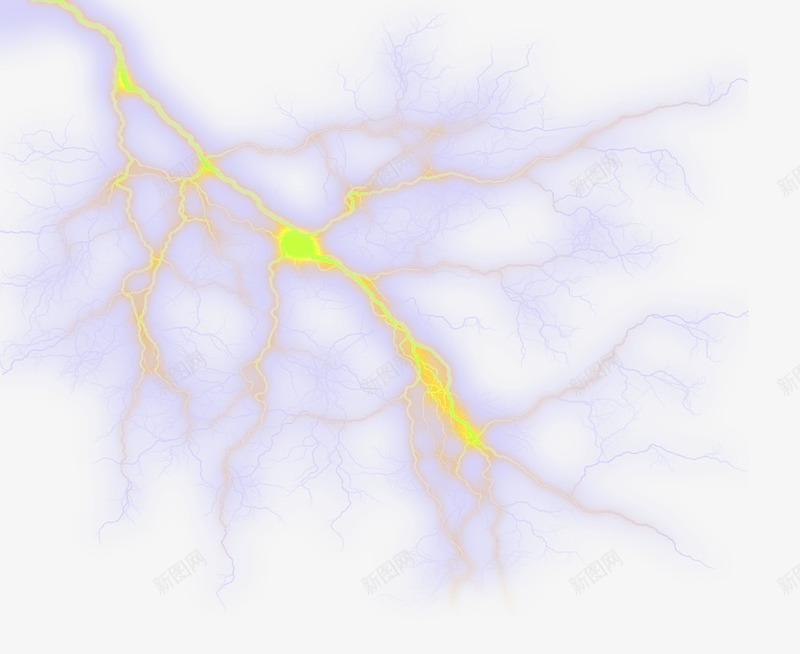 夜空闪电png免抠素材_新图网 https://ixintu.com 光 光束 夜晚 天空 电 白色 色彩 闪电 黄色