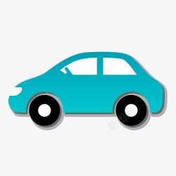 简易标志卡通可爱蓝色交通工具小汽车高清图片