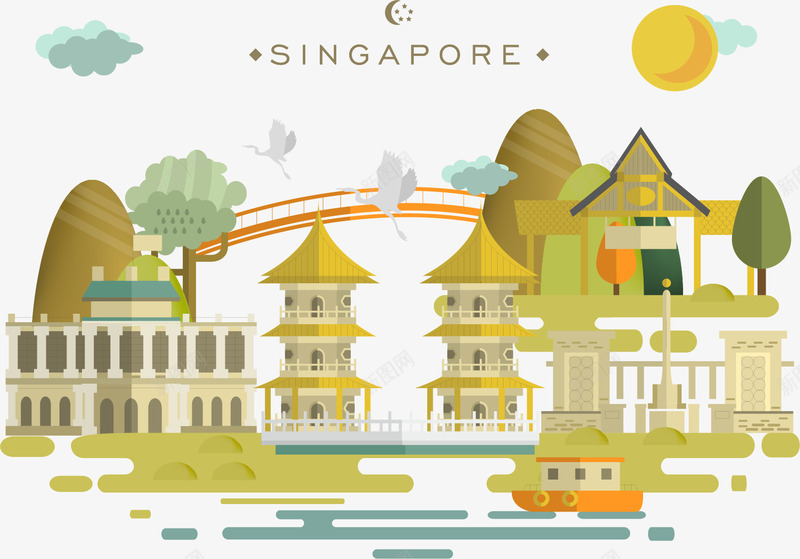装饰新加坡景点建筑png免抠素材_新图网 https://ixintu.com 新加坡 旅游 装饰