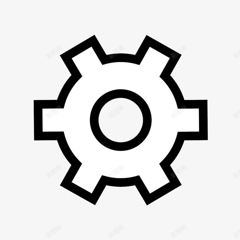 黑白简约的齿轮图标png_新图网 https://ixintu.com 黑白 齿轮 齿轮图标