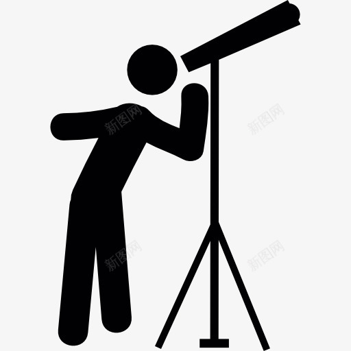 通过望远镜看的人图标png_新图网 https://ixintu.com 人 人物望远镜 天文 天空 放大 放大镜 间谍