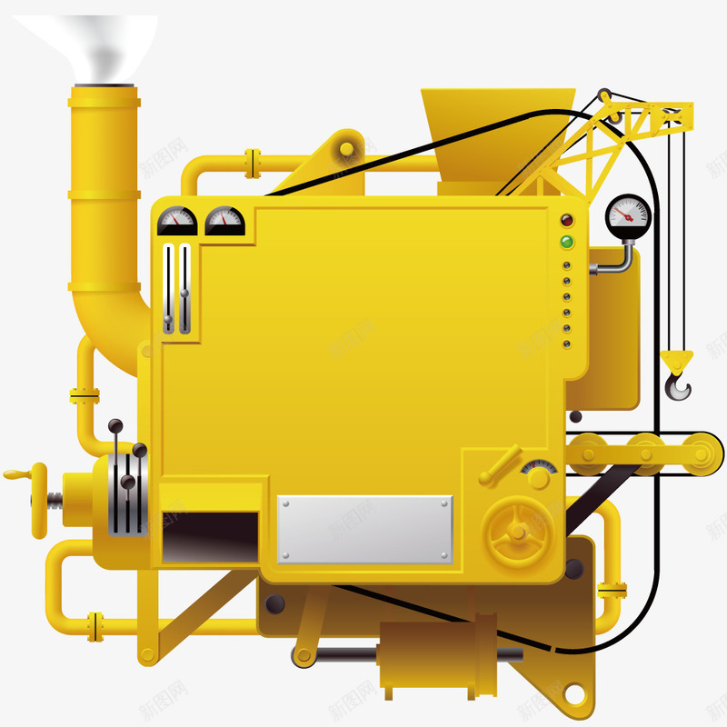机械工具矢量图ai免抠素材_新图网 https://ixintu.com 形状 手绘 模型 艺术 黄色 矢量图