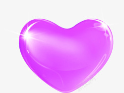 紫色珠光爱心七夕素材