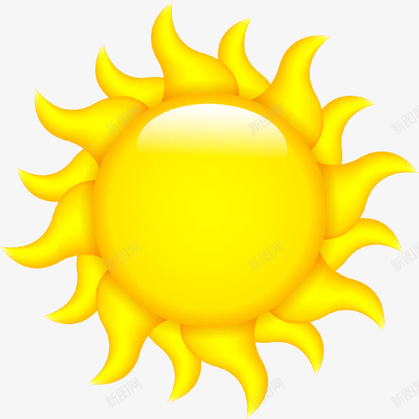 太阳png免抠素材_新图网 https://ixintu.com 创意图案 圆圈 太阳 太阳花 黄色