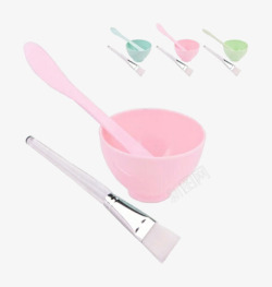 粉色塑料材质面膜碗套装素材