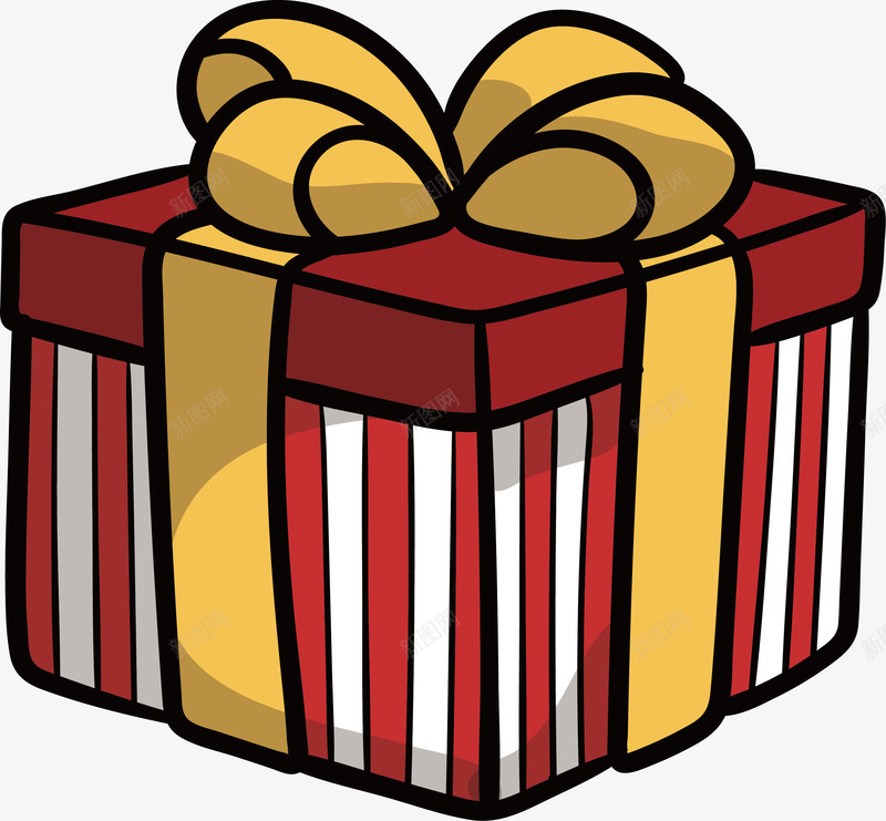 红白条纹圣诞礼盒png免抠素材_新图网 https://ixintu.com 圣诞礼物 圣诞节 条纹礼盒 矢量png 红白条纹 送礼物