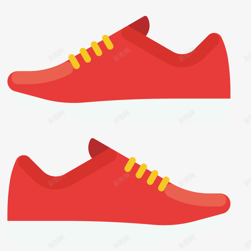 休闲鞋子png免抠素材_新图网 https://ixintu.com 形状 手绘 模型 红色 跑步鞋 运动
