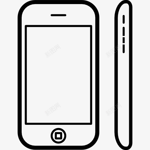 iPhone3G的正面和侧面视图图标png_新图网 https://ixintu.com 侧面 工具 工具和用具 手机模型 正面 流行 苹果iPhone