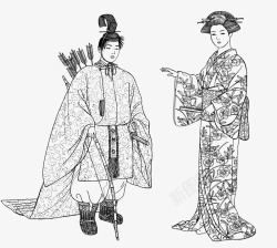 古代武士日本古代传统服饰高清图片