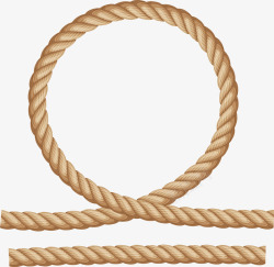 褐色麻绳圆圈标签素材