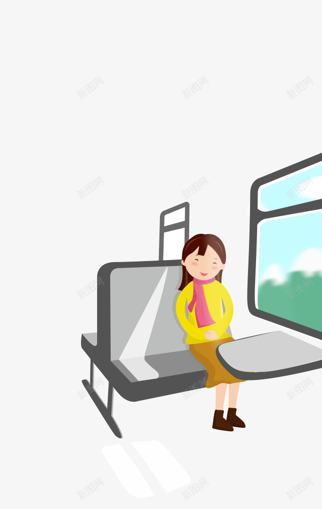 h5坐在火车上png免抠素材_新图网 https://ixintu.com h5素材坐在火车上 卡通 小女孩 旅游季元素