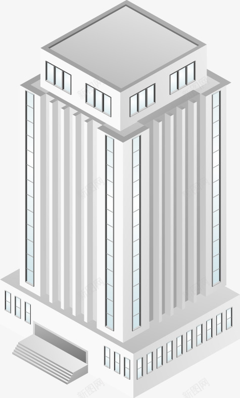 建筑大厦png免抠素材_新图网 https://ixintu.com 卡通 大楼 模型 清新