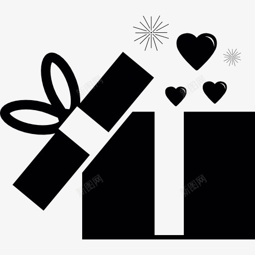 打开礼物盒图标png_新图网 https://ixintu.com 可爱 心 心的形状 礼品盒 礼物