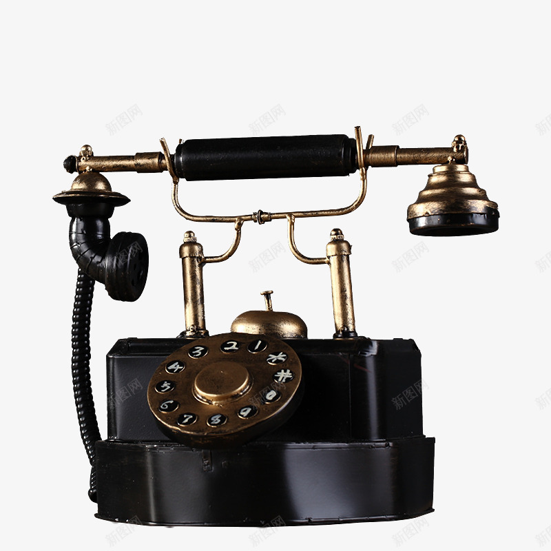 做旧电话机摆设png免抠素材_新图网 https://ixintu.com 产品实物 复古美式摆件 电话模型 铁艺电话机