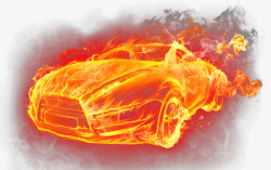 创意合成效果火焰的汽车造型素材