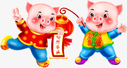 猪宝宝手提灯笼2019新年卡通猪高清图片