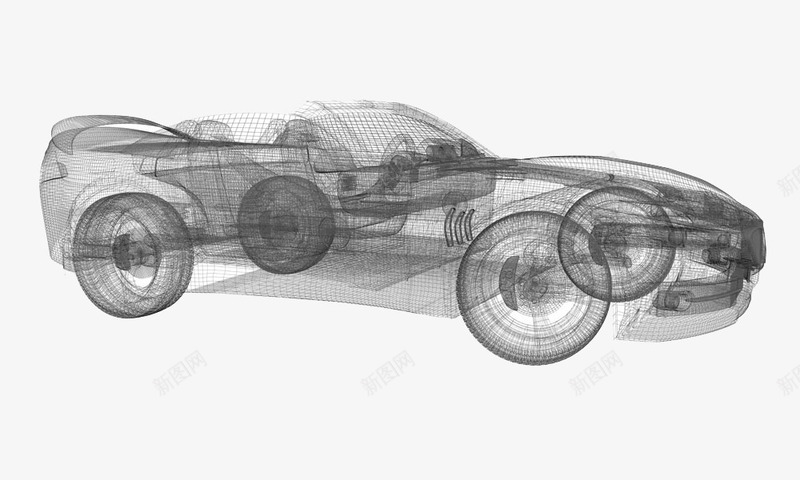 跑车模型png免抠素材_新图网 https://ixintu.com 三维模型 敞篷车 车辆