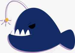 蓝色深海鱼世界海洋日蓝色灯笼鱼高清图片