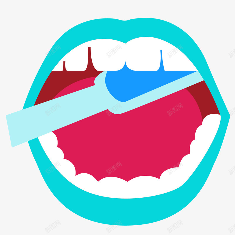 卡通口腔给牙齿刷牙png免抠素材_新图网 https://ixintu.com 刷牙 卡通 口腔 牙齿 牙龈健康刷牙防蛀牙