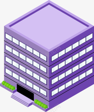 紫色大楼图标图标