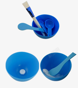 水蓝色面膜碗蓝色整套面膜碗儿高清图片