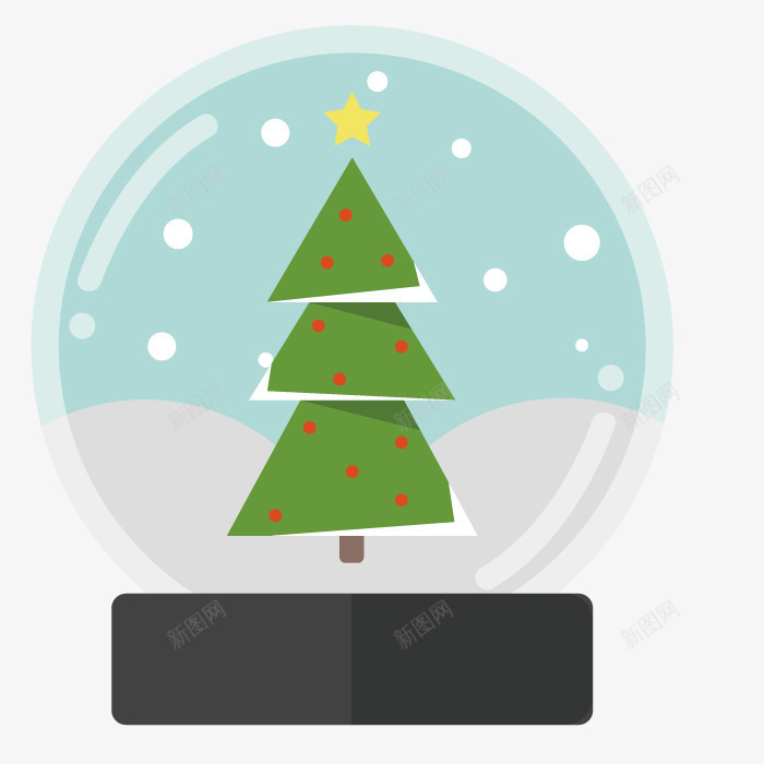 冬季水晶球png免抠素材_新图网 https://ixintu.com 创意 圣诞节配件 展示 形状 模型 艺术