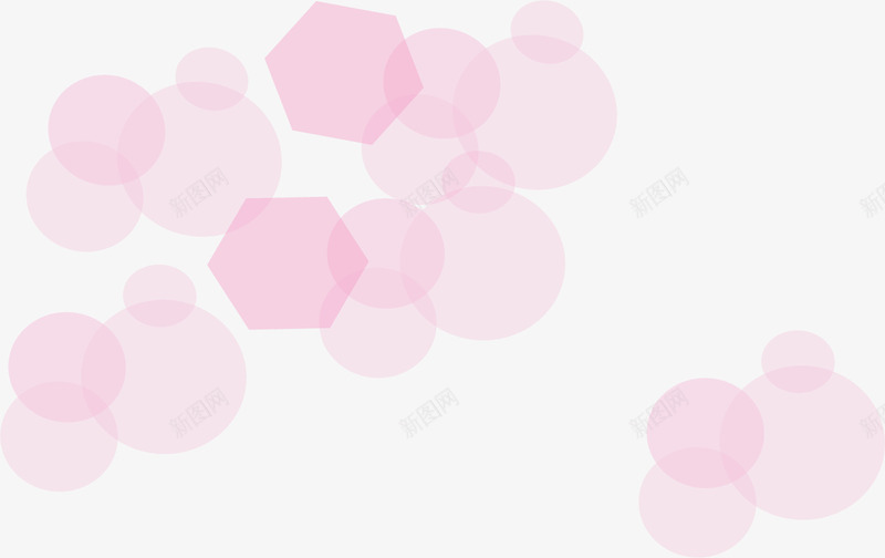 手绘粉色圆圈六边形png免抠素材_新图网 https://ixintu.com 唯美 手绘圆圈 气泡 温馨 简约六边形 粉色圆圈