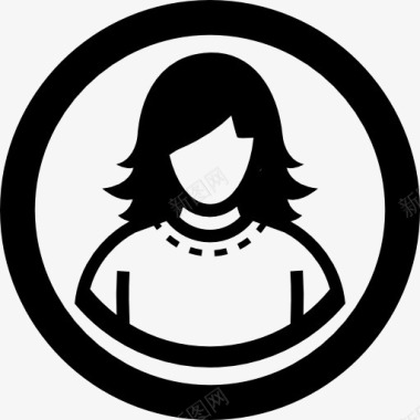 女性用户在一个圆圈图标图标