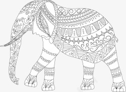 黑白大象模型素材