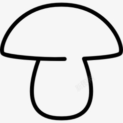 素描木耳蘑菇的轮廓图标高清图片