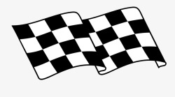 黑白赛车旗帜矢量图素材