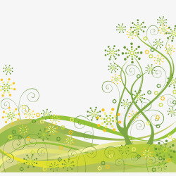 彩绘模型绿色植物花纹矢量图高清图片