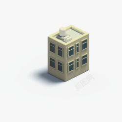 可爱的小房屋3D建筑素材