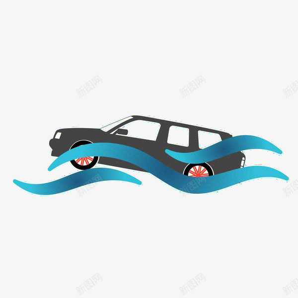 洪灾中淹没的汽车png免抠素材_新图网 https://ixintu.com 水 水灾 洪水 洪灾 淹没的汽车 自然灾害