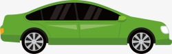 手绘绿色小汽车矢量图素材