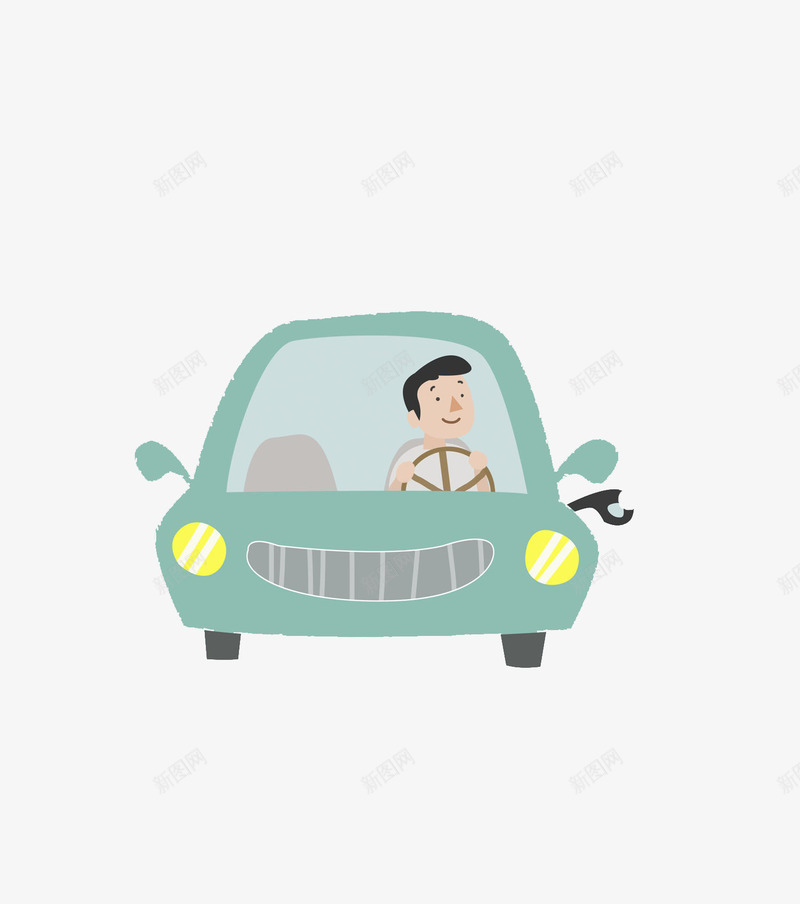 汽车司机png免抠素材_新图网 https://ixintu.com 卡通人物 卡通手绘 水彩画 汽车司机 装饰图案