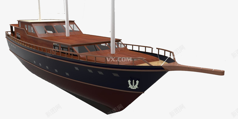 精致船模png免抠素材_新图网 https://ixintu.com 桅杆 棕色 模型 精致 航海 船模 黑色
