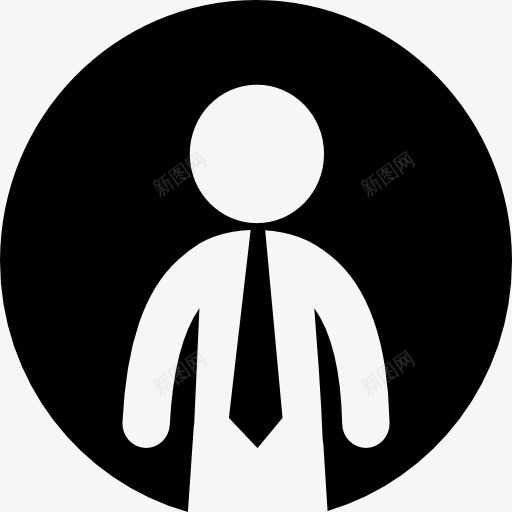 商人与领带一个圆圈内图标png_新图网 https://ixintu.com 业务 人 商人 圆 标志 里面的生意人 领带