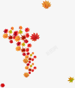 秋天落叶枫叶装饰元素素材