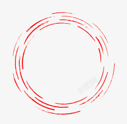 手绘抽象红圈素材