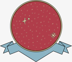 圆圈绸带红色斑斓徽章高清图片
