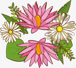 手绘花朵标题框素材