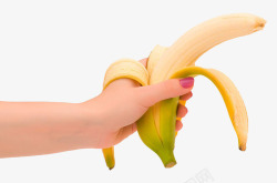 手拿着去皮香蕉素材