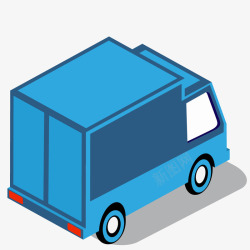 货车车轮蓝色小货车手绘图高清图片