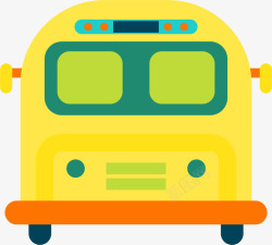 旅游巴士正面黄色矢量图素材