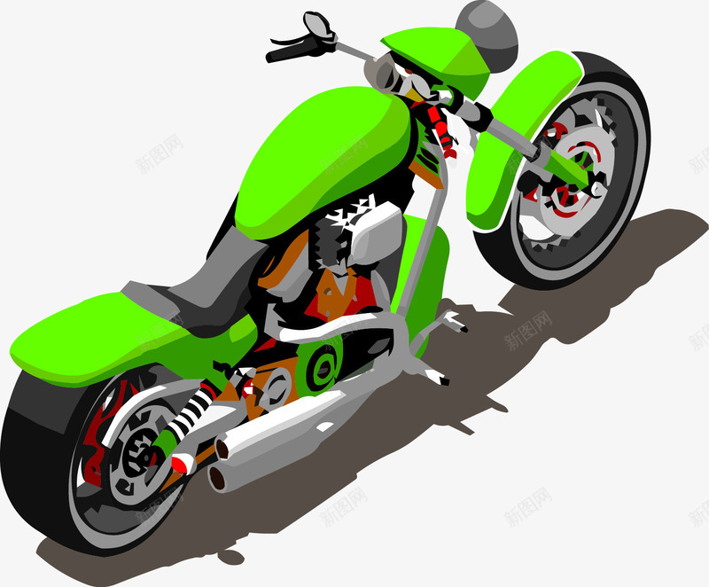 卡通摩托车png免抠素材_新图网 https://ixintu.com 卡通 卡通车 扁平车 摩托车 车模型 车矢量图
