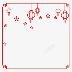 红色的灯笼海报装饰边框矢量图素材
