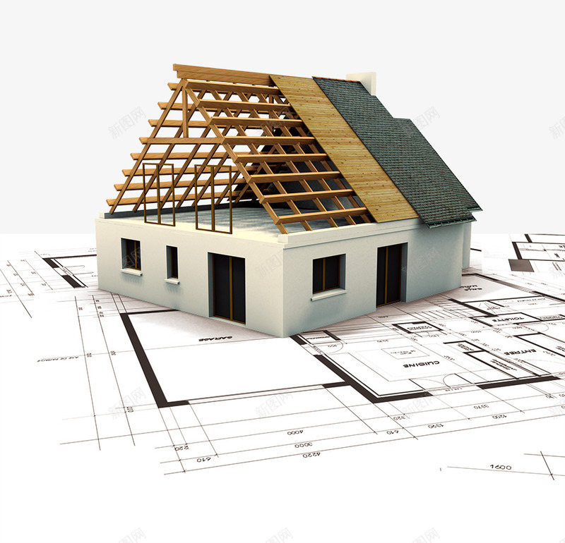 房屋模型图纸png免抠素材_新图网 https://ixintu.com 图纸 房屋 模型 素材